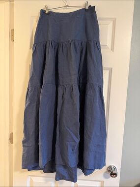 Son de Flor Navy Tiered Maxi Skirt